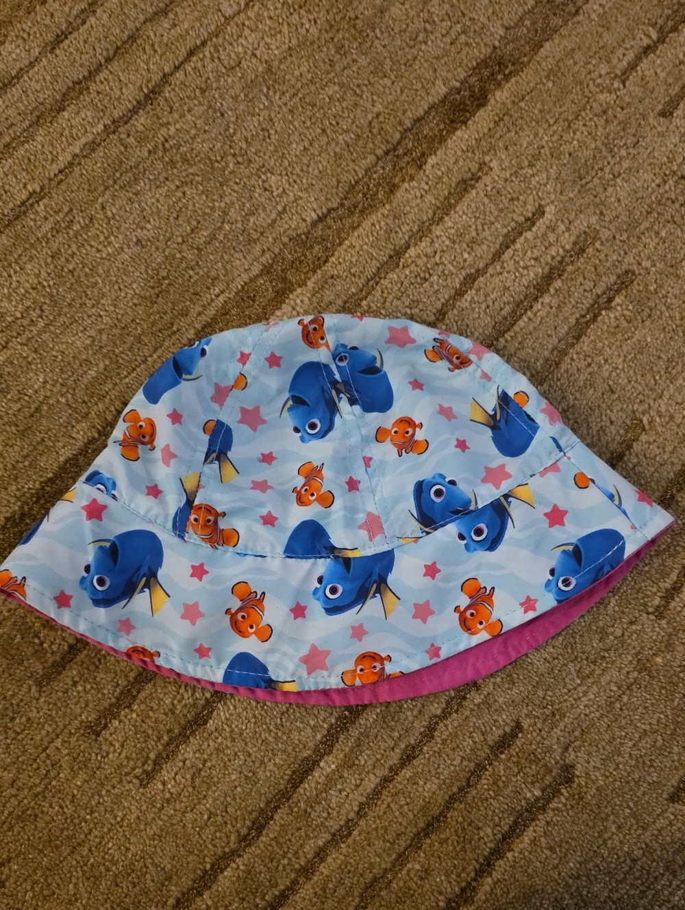 Pixar Disney Toddler Bucket Hat with Finding Dory  Blue & Pink Fish Characters